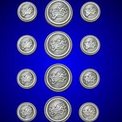 Blazer Jacket button set circular silver plated Knights Templar Masonic