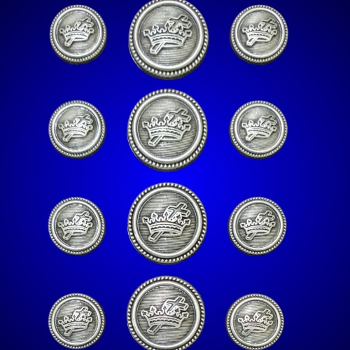 Blazer Jacket button set circular silver plated Knights Templar Masonic