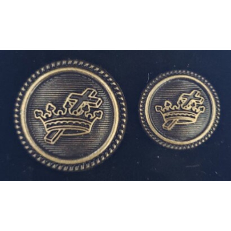Blazer Jacket button set circular antique gold plated Knights Templar Masonic