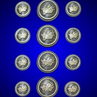 Blazer Jacket button set circular antique gold plated Knights Templar Masonic