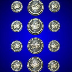 Blazer Jacket button set circular antique gold plated Knights Templar Masonic