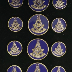 Blazer Jacket buttons circular S&C gold plated Masonic Freemasonry enamel