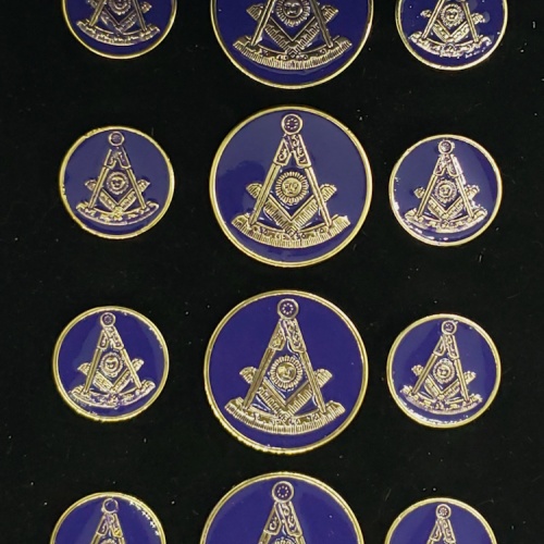 Blazer Jacket buttons circular S&C gold plated Masonic Freemasonry enamel