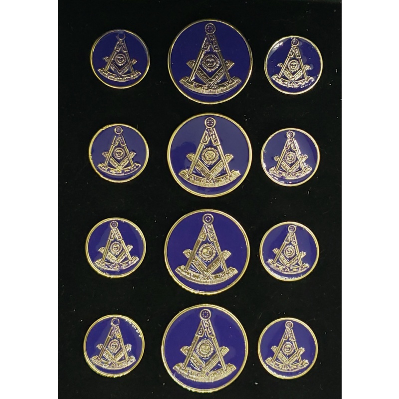Blazer Jacket buttons circular S&C gold plated Masonic Freemasonry enamel