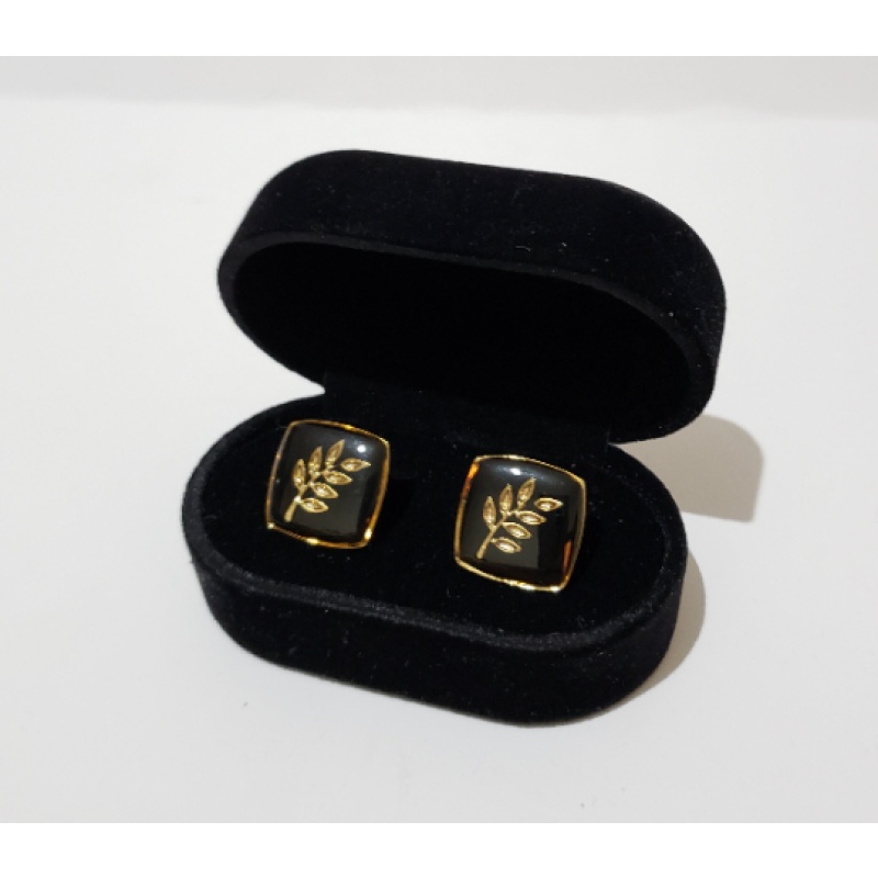 Masonic freemasonry Acacia cufflinks gold plated enamel