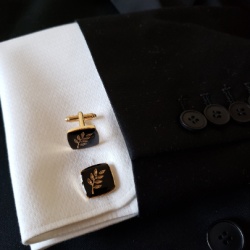 Masonic freemasonry Acacia cufflinks gold plated enamel