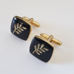 Masonic freemasonry Acacia cufflinks gold plated enamel
