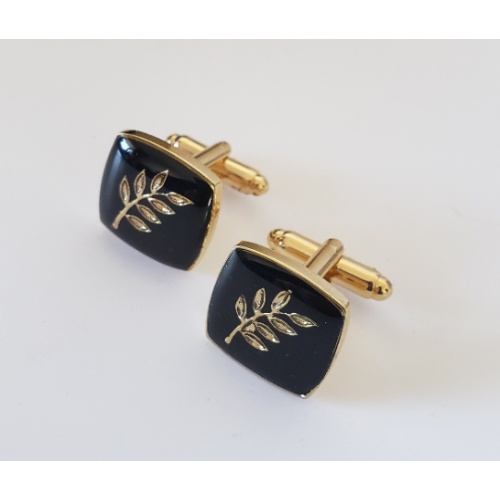 Masonic freemasonry Acacia cufflinks gold plated enamel