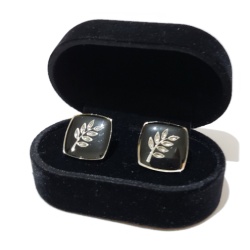 Masonic freemasonry Acacia cufflinks chrome plated enamel