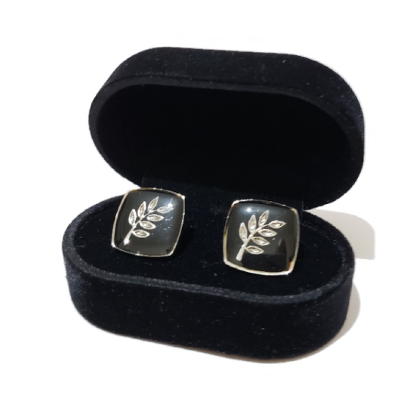 Masonic freemasonry Acacia cufflinks chrome plated enamel