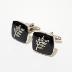 Masonic freemasonry Acacia cufflinks chrome plated enamel