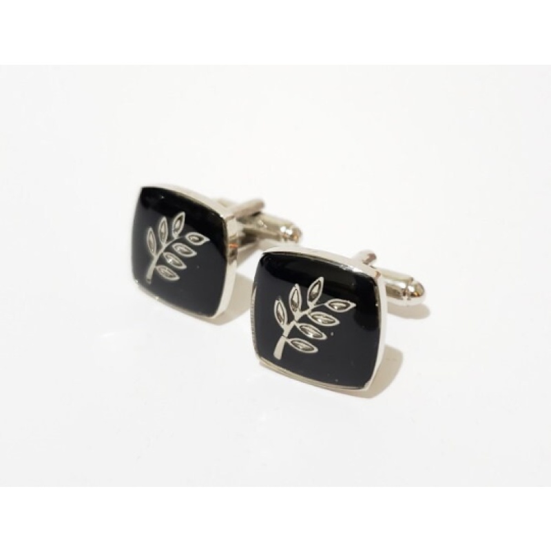 Masonic freemasonry Acacia cufflinks chrome plated enamel