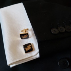 Freemasonry Masonic Black Cufflinks with Gold plated Knights Templar