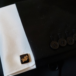 Freemasonry Masonic Black Cufflinks with Gold plated Knights Templar