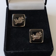 Freemasonry Masonic Black Cufflinks with chrome plated Knights Templar