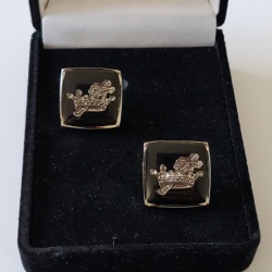 Freemasonry Masonic Black Cufflinks with chrome plated Knights Templar