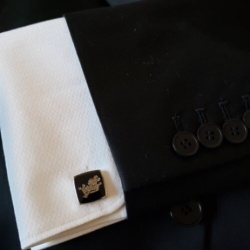 Freemasonry Masonic Black Cufflinks with chrome plated Knights Templar