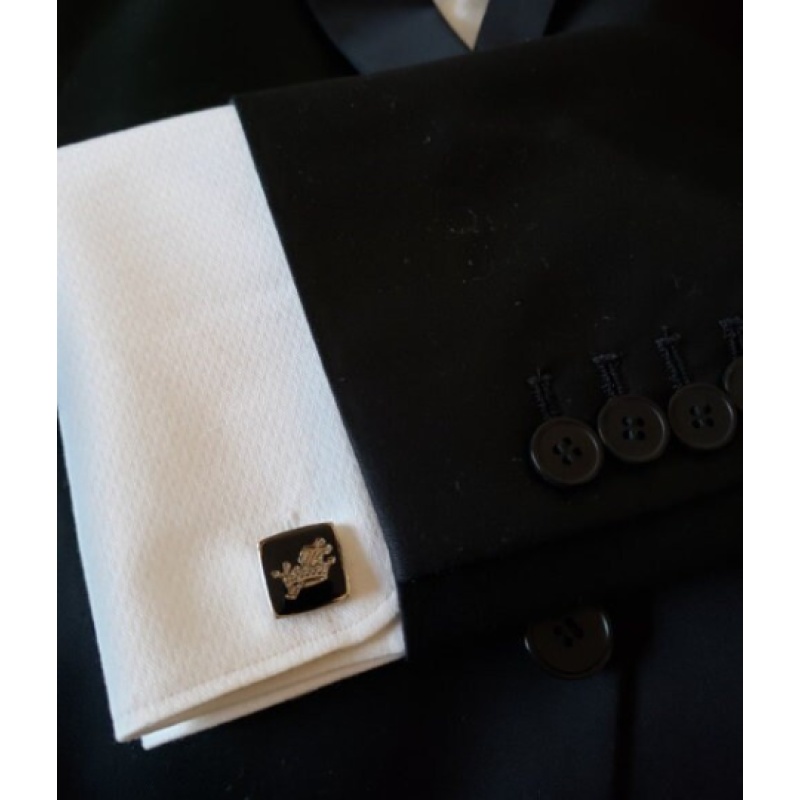 Freemasonry Masonic Black Cufflinks with chrome plated Knights Templar