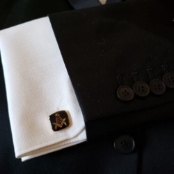Masonic freemasonry Square and Compasses cufflinks gold plated enamel